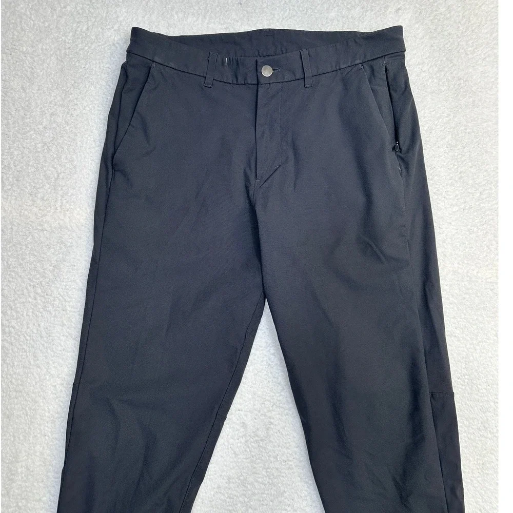 Lululemon Athletica Men 32 Performance Stretch Pants gray Flat Front‎ Zip Pocket